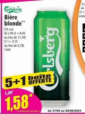 Bière blonde carlsberg