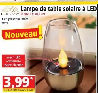 Lampe de table solaire Ă led