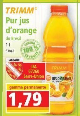 Norma Trimm pur jus d'orange offre