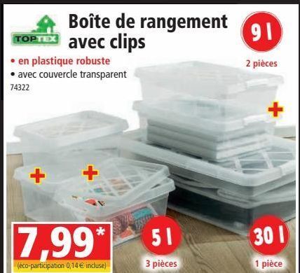 Norma Boite de rangement avec clips offre