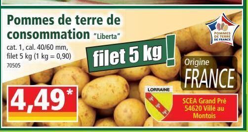 Norma Pommes de terre de consommation offre