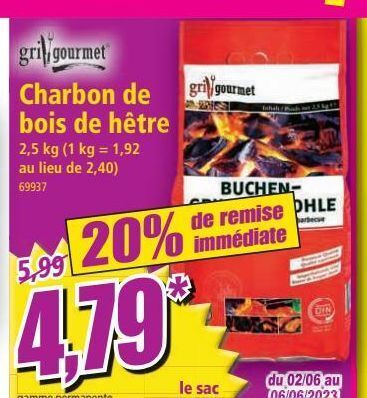 Norma Charbon de bois de hetre offre