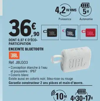 E.Leclerc ENCEINTE BLUETOOTH offre