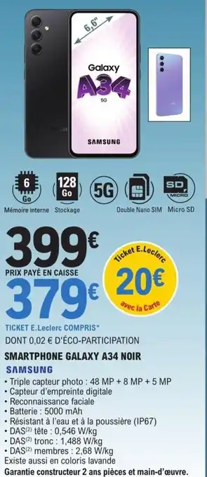 SMARTPHONE GALAXY A34 NOIR