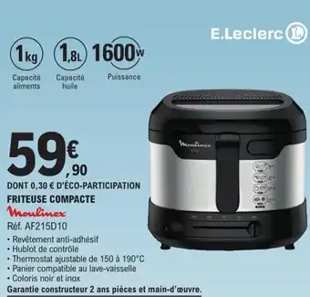 E.Leclerc FRITEUSE COMPACTE Moulinex offre