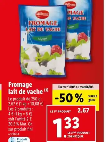 Lidl Fromage lait de vache (3) offre