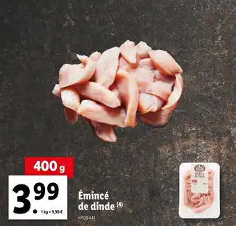 Lidl Émincé de dinde (4) offre