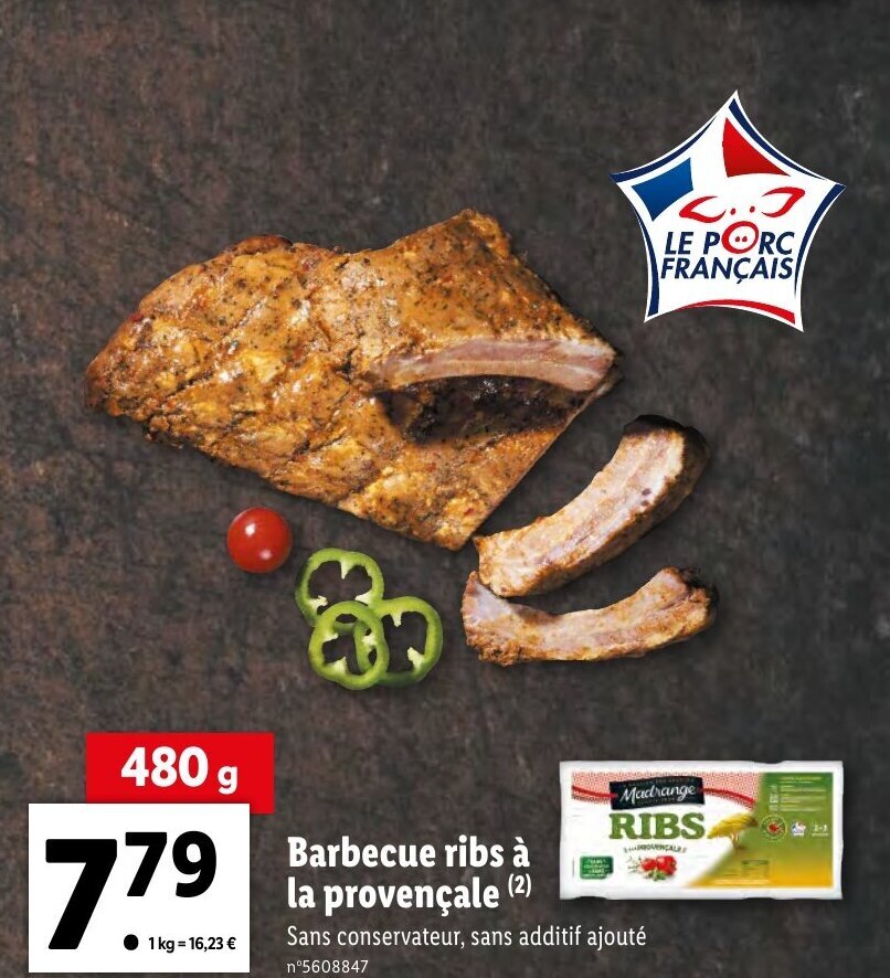 Promo Barbecue ribs à la provençale (2) chez Lidl