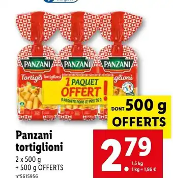 Lidl Panzani tortiglioni offre