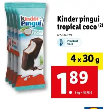 Lidl Kinder pingui tropical coco offre