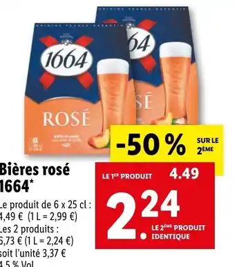 Lidl Bières rosé 1664* offre