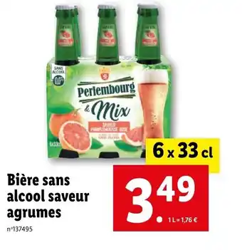 Lidl Bière sans alcool saveur agrumes offre
