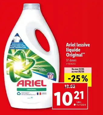 Lidl Ariel lessive liquide Original** offre