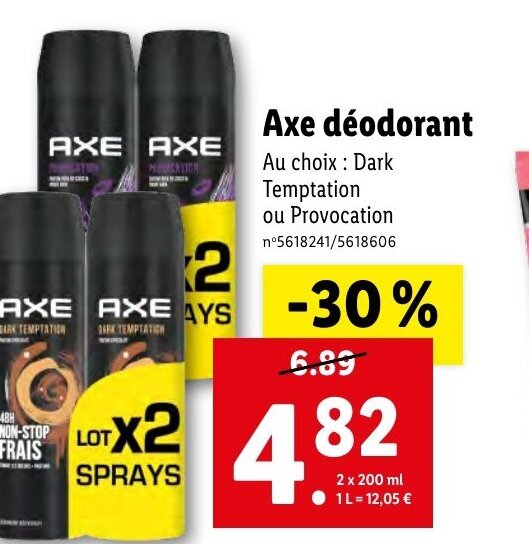 Promo Axe déodorant chez Lidl