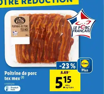 Lidl Poitrine de porc tex mex (²) offre