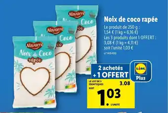 Lidl Noix de coco rapée offre