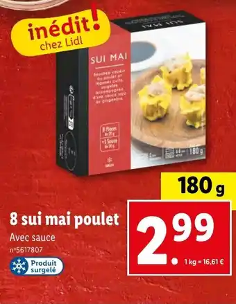 Lidl 8 sui mai poulet offre