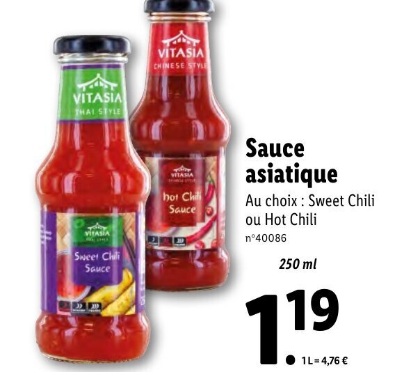 Promo Sauce asiatique chez Lidl