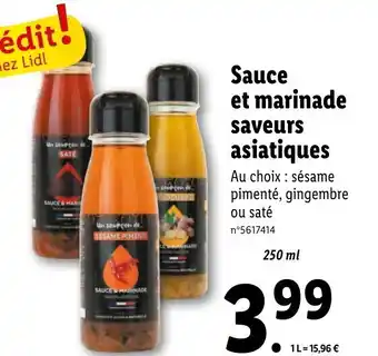 Lidl Sauce et marinade saveurs asiatiques offre