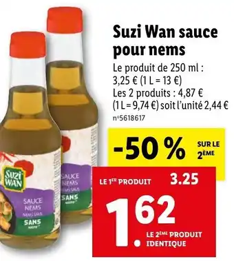 Lidl Suzi Wan sauce pour nems offre