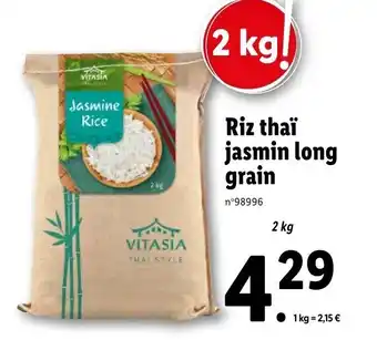 Lidl Riz thaï jasmin long grain offre