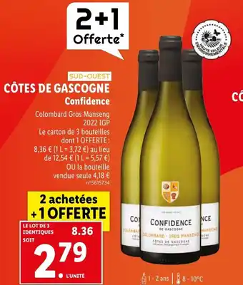 Lidl CÔTES DE GASCOGNE offre
