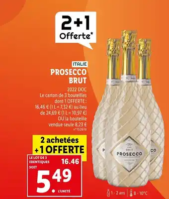 Lidl PROSECCO BRUT offre