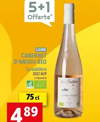 Lidl CABERNET D'ANJOU BIO La sablière 2022 AOP offre