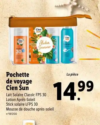 Lidl Pochette de voyage Cien Sun offre