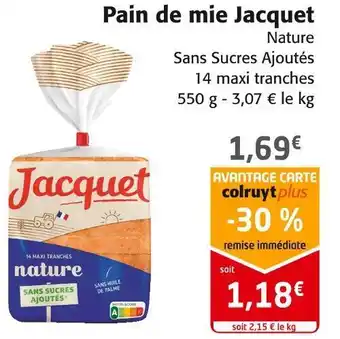Colruyt Jacquet pain de mie offre