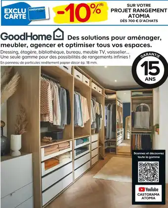 Castorama -10% sur votre projet rangement atomia dès 700 € d’achats offre