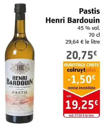 Colruyt Henri bardouin pastis offre