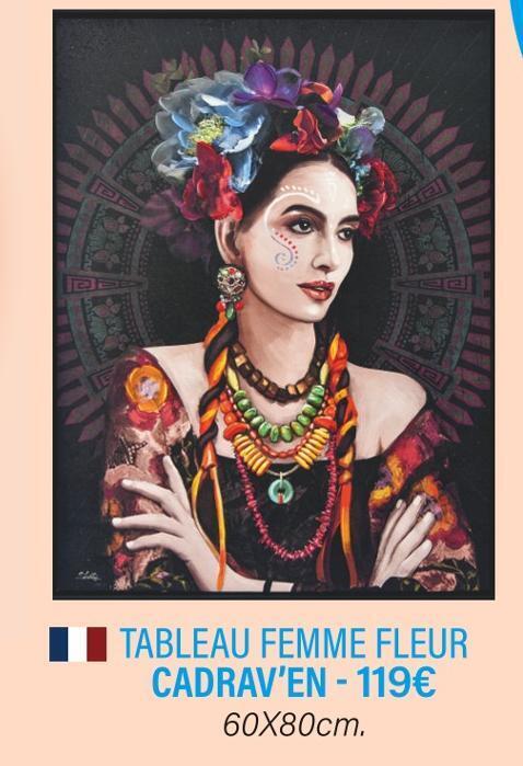 Ambiances & Styles Tableau femme fleur cadrav’en offre