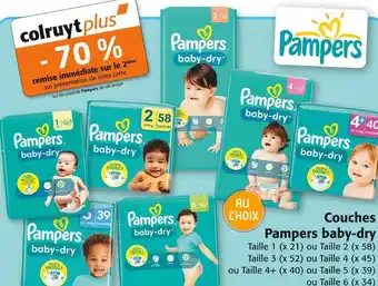 Colruyt Pampers couches baby-dry offre
