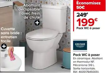 Castorama Grohe pack wc à poser offre