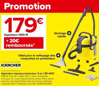 Castorama Karcher aspirateur injecteur/extracteur 3 en 1 se 4001 offre