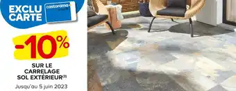 Castorama -10% sur le carrelage sol extérieur offre