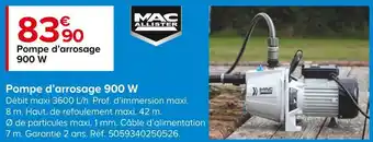 Castorama Mac allister pompe d’arrosage 900 w offre