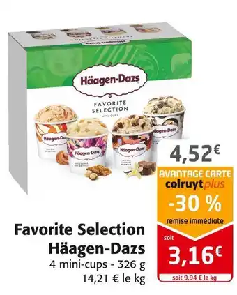 Colruyt Häagen-dazs favorite selection offre