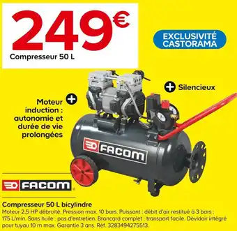 Castorama Facom compresseur 50 l bicylindre offre