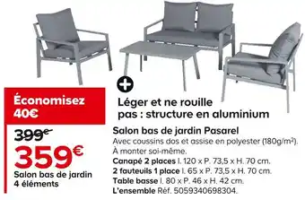 Castorama Salon bas de jardin pasarel offre