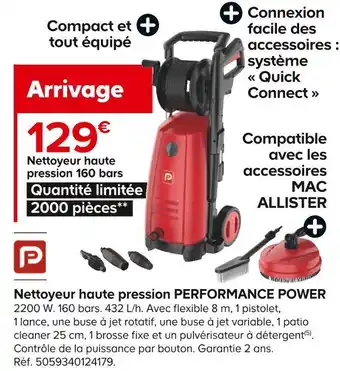 Castorama Performance power nettoyeur haute pression offre