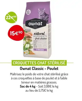 Ownat classic croquettes chat stérilisé