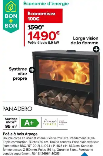 Castorama Panadero poêle à bois arpege offre