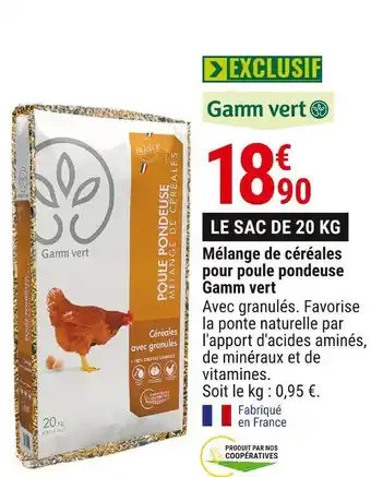Gamm vert mélange de céréales pour poule pondeuse