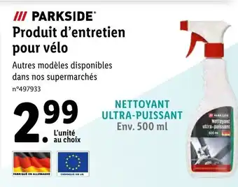 Lidl III PARKSIDEⓇ Produit d'entretien pour vélo offre