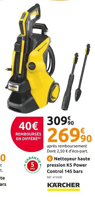Mr Bricolage Kärcher nettoyeur haute pression k5 power control offre