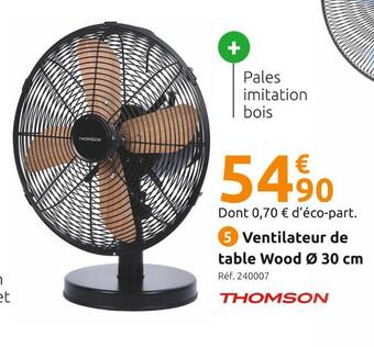 Mr Bricolage Thomson ventilateur de table wood ø 30 cm offre