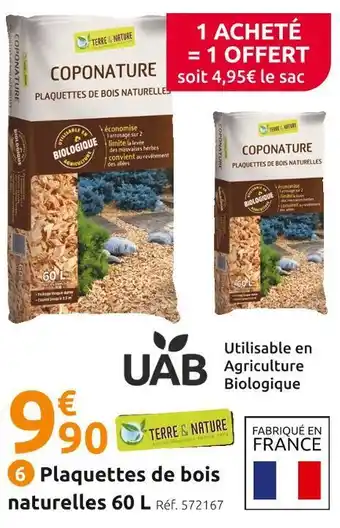 Mr Bricolage Terre & nature plaquettes de bois naturelles 60 l offre