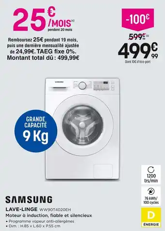 Pulsat Samsung lave-linge offre